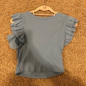 Zara ruffle sleeve top